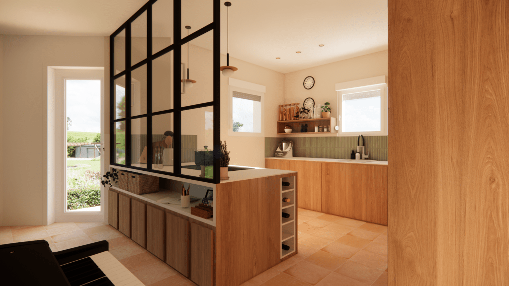 Conception sur mesure – Cuisine familiale (10&nbsp;m²)